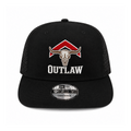 Outlaw embroidered black mesh back trucker hat bull skull red chevron graphic New Era 9Fifty snapback twstd threads